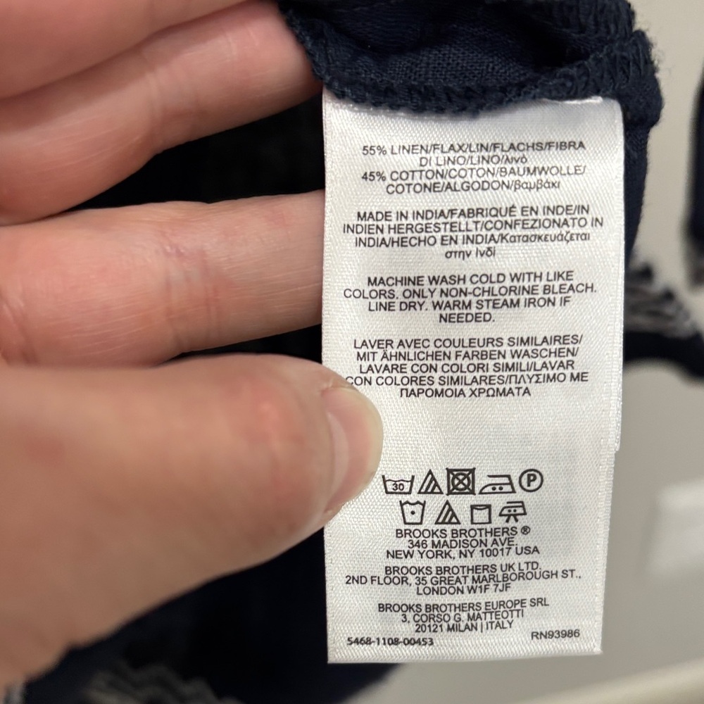 Brooks Brothers Navy Women's Tunic w/ White Embroidery Sz M - Picture 3 of 5